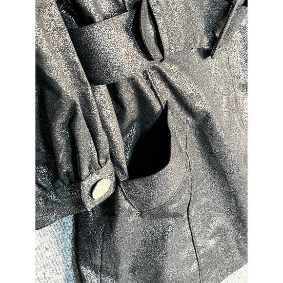 Guess Trench Coat Jacket Single Breasted Belted‎ Metallic Charcoal Gray Womens S - Picture 7 of 14